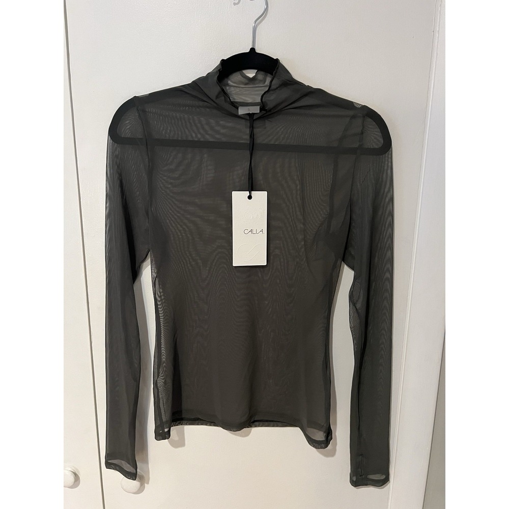 CALIA by Carrie Underwood Draped Funnel Long Sleeve Top NWT Ivy Grn MSRP $58 - S
